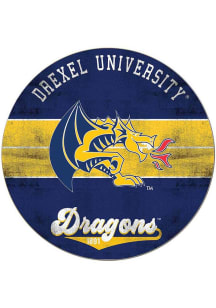 KH Sports Fan Drexel Dragons 20x20 Retro Multi Color Circle Sign - Navy Blue