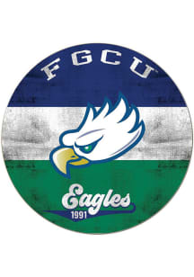 KH Sports Fan Florida Gulf Coast Eagles 20x20 Retro Multi Color Circle Sign - Green