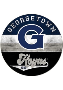 KH Sports Fan Georgetown Hoyas 20x20 Retro Multi Color Circle Sign - Blue