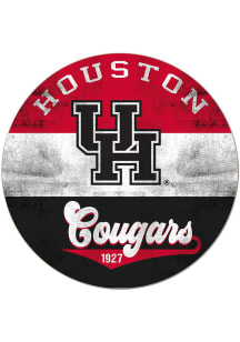 KH Sports Fan Houston Cougars 20x20 Retro Multi Color Circle Sign - Red