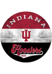 KH Sports Fan Indiana Hoosiers 20x20 Retro Multi Color Circle Sign - Red