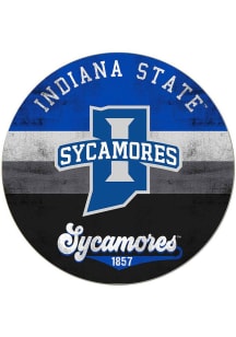 KH Sports Fan Indiana State Sycamores 20x20 Retro Multi Color Circle Sign - Blue
