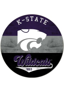 KH Sports Fan K-State Wildcats 20x20 Retro Multi Color Circle Sign - Purple