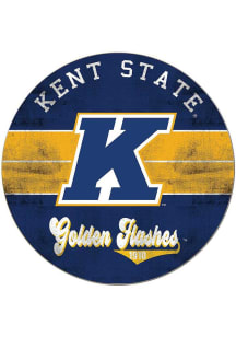 KH Sports Fan Kent State Golden Flashes 20x20 Retro Multi Color Circle Sign - Navy Blue
