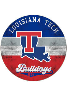 KH Sports Fan Louisiana Tech Bulldogs 20x20 Retro Multi Color Circle Sign - Red