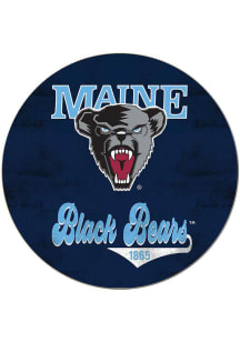 KH Sports Fan Maine Black Bears 20x20 Retro Multi Color Circle Sign - Blue