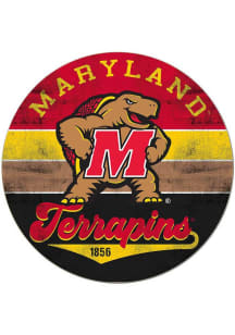 KH Sports Fan Maryland Terrapins 20x20 Retro Multi Color Circle Sign - Red