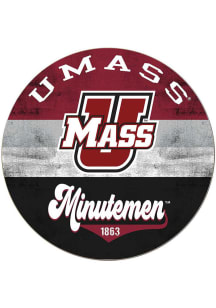 KH Sports Fan Massachusetts Minutemen 20x20 Retro Multi Color Circle Sign - Red