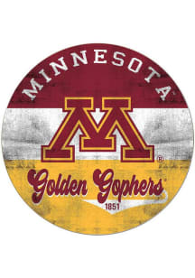 KH Sports Fan Minnesota Golden Gophers 20x20 Retro Multi Color Circle Sign - Red