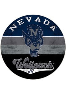 KH Sports Fan Nevada Wolf Pack 20x20 Retro Multi Color Circle Sign - Silver