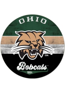 KH Sports Fan Ohio Bobcats 20x20 Retro Multi Color Circle Sign - Green