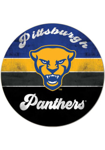 KH Sports Fan Pitt Panthers 20x20 Retro Multi Color Circle Sign - Gold