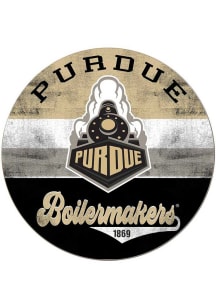 KH Sports Fan Purdue Boilermakers 20x20 Retro Multi Color Circle Sign - Gold