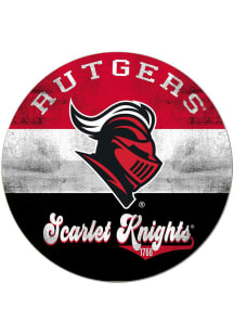 KH Sports Fan Rutgers Scarlet Knights 20x20 Retro Multi Color Circle Sign - Red
