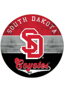 KH Sports Fan South Dakota Coyotes 20x20 Retro Multi Color Circle Sign - Red