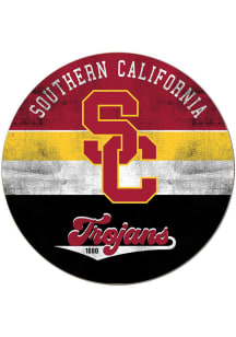 KH Sports Fan USC Trojans 20x20 Retro Multi Color Circle Sign - Red