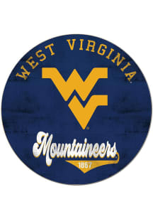 KH Sports Fan West Virginia Mountaineers 20x20 Retro Multi Color Circle Sign - Gold