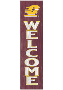 KH Sports Fan Central Michigan Chippewas 11x46 Welcome Leaning Sign - Red