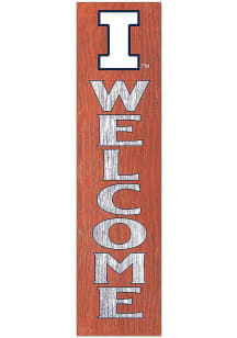 KH Sports Fan Illinois Fighting Illini 11x46 Welcome Leaning Sign - Orange