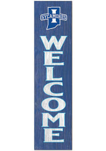 KH Sports Fan Indiana State Sycamores 11x46 Welcome Leaning Sign - Blue