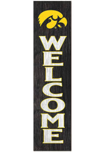 KH Sports Fan Iowa Hawkeyes 11x46 Welcome Leaning Sign - Black