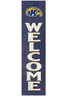 KH Sports Fan Kent State Golden Flashes 11x46 Welcome Leaning Sign - Navy Blue