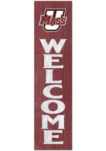 KH Sports Fan Massachusetts Minutemen 11x46 Welcome Leaning Sign - Red