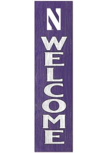KH Sports Fan Northwestern Wildcats 11x46 Welcome Leaning Sign - Purple