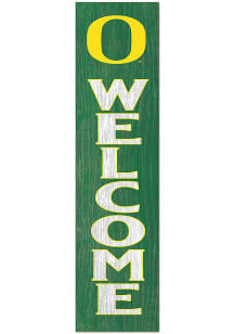 KH Sports Fan Oregon Ducks 11x46 Welcome Leaning Sign - Green