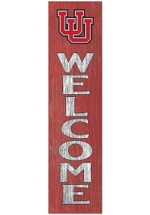 KH Sports Fan Utah Utes 11x46 Welcome Leaning Sign - Red