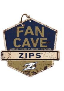 KH Sports Fan Akron Zips Fan Cave Rustic Badge Sign - Blue