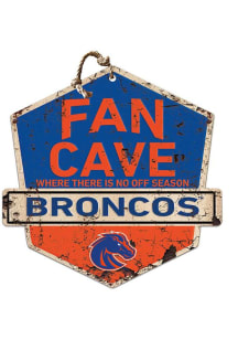 KH Sports Fan Boise State Broncos Fan Cave Rustic Badge Sign - Blue
