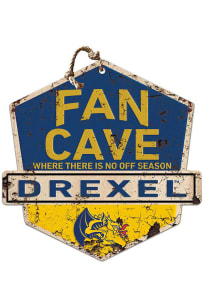 KH Sports Fan Drexel Dragons Fan Cave Rustic Badge Sign - Navy Blue