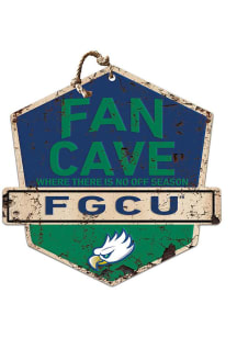 KH Sports Fan Florida Gulf Coast Eagles Fan Cave Rustic Badge Sign - Green