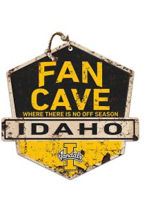 KH Sports Fan Idaho Vandals Fan Cave Rustic Badge Sign - Silver