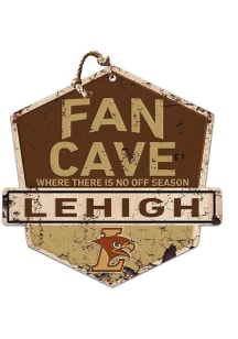 KH Sports Fan Lehigh University Fan Cave Rustic Badge Sign - Brown