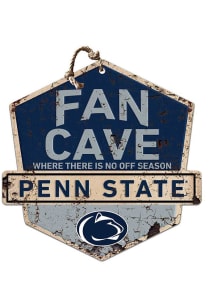 KH Sports Fan Penn State Nittany Lions Fan Cave Rustic Badge Sign - Blue