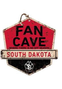KH Sports Fan South Dakota Coyotes Fan Cave Rustic Badge Sign - Red