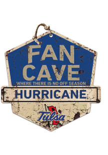KH Sports Fan Tulsa Golden Hurricane Fan Cave Rustic Badge Sign - Gold
