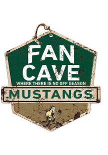 KH Sports Fan Cal Poly Mustangs Fan Cave Rustic Badge Sign - Green