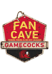 KH Sports Fan Jacksonville State Gamecocks Fan Cave Rustic Badge Sign - Red