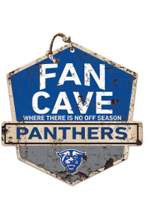 KH Sports Fan Georgia State Panthers Fan Cave Rustic Badge Sign - Blue