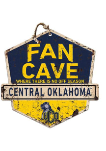 KH Sports Fan Central Oklahoma Bronchos Fan Cave Rustic Badge Sign - Navy Blue