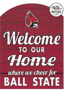 KH Sports Fan Ball State Cardinals 16x22 Indoor Outdoor Marquee Sign - Red