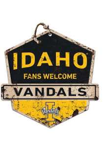 KH Sports Fan Idaho Vandals Fans Welcome Rustic Badge Sign - Silver