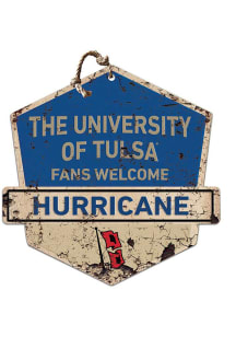KH Sports Fan Tulsa Golden Hurricane Fans Welcome Rustic Badge Sign - Gold