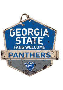 KH Sports Fan Georgia State Panthers Fans Welcome Rustic Badge Sign - Blue