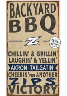 KH Sports Fan Akron Zips 11x20 Indoor Outdoor BBQ Sign - Blue