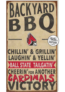 KH Sports Fan Ball State Cardinals 11x20 Indoor Outdoor BBQ Sign - Red