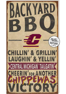 KH Sports Fan Central Michigan Chippewas 11x20 Indoor Outdoor BBQ Sign - Red